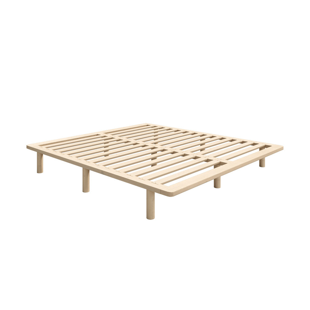 Oikiture Bed Frame King Size Wooden Bed Base
