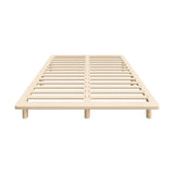 Oikiture Bed Frame King Size Wooden Bed Base - Front View