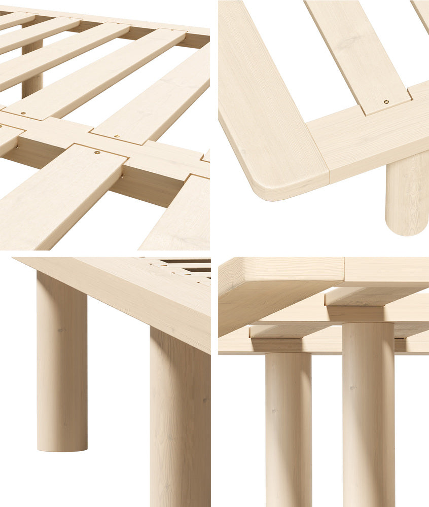 Oikiture Bed Frame King Single Wooden Bed Base
