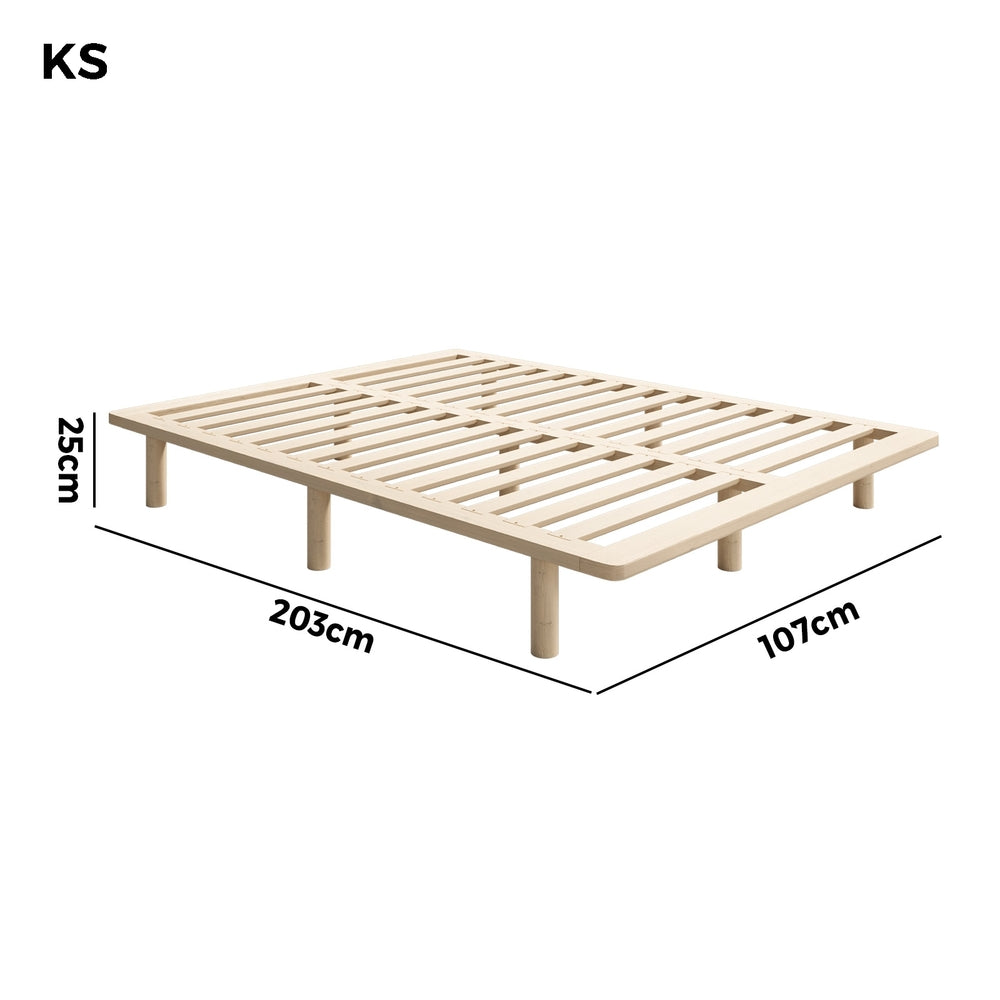 Oikiture Bed Frame King Single Wooden Bed Base