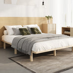 Oikiture Bed Frame Queen Size Wooden Bed Base, image 4