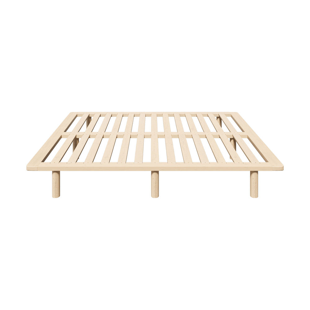 Oikiture Bed Frame Queen Size Wooden Bed Base