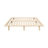 Oikiture Bed Frame Queen Size Wooden Bed Base - Side View