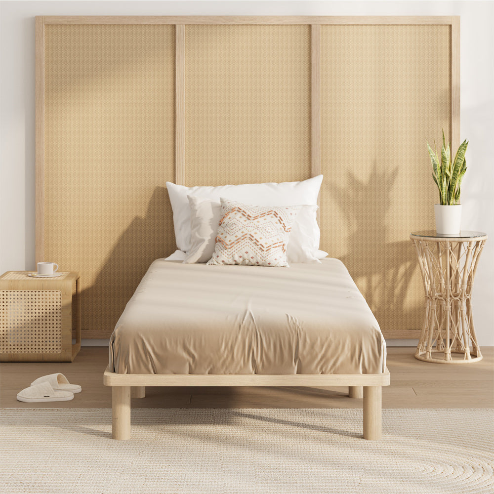 Oikiture Bed Frame Single Size Wooden Bed Base