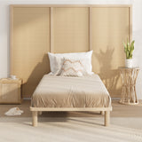 Oikiture Bed Frame Single Size Wooden Bed Base - Close-Up Angle