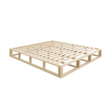 Oikiture Wooden Bed Frame King Size Cage-like Base