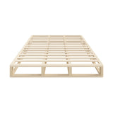 Oikiture Wooden Bed Frame King Size Cage-like Base - Close-Up Angle