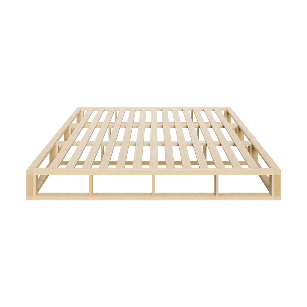 Oikiture Wooden Bed Frame King Size Cage-like Base
