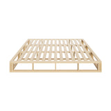 Oikiture Wooden Bed Frame King Size Cage-like Base - Front View
