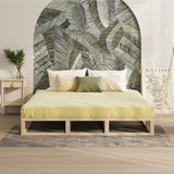 Oikiture Wooden Bed Frame King Size Cage-like Base