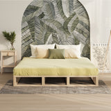 Oikiture Wooden Bed Frame King Size Cage-like Base - Rear View