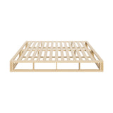 Oikiture Wooden Bed Frame King Single Cage-like Base