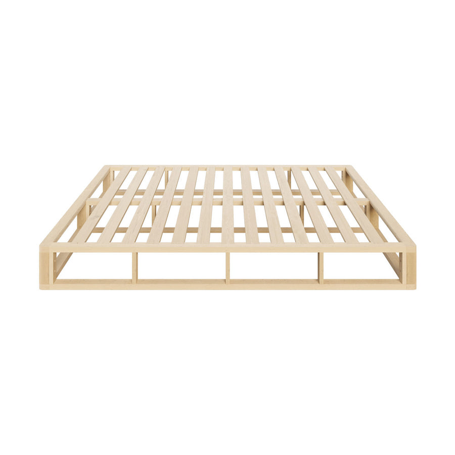 Oikiture Wooden Bed Frame Queen Size Cage-like Base