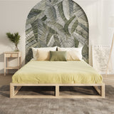 Oikiture Wooden Bed Frame Queen Size Cage-like Base