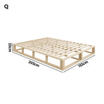 Oikiture Wooden Bed Frame Queen Size Cage-like Base