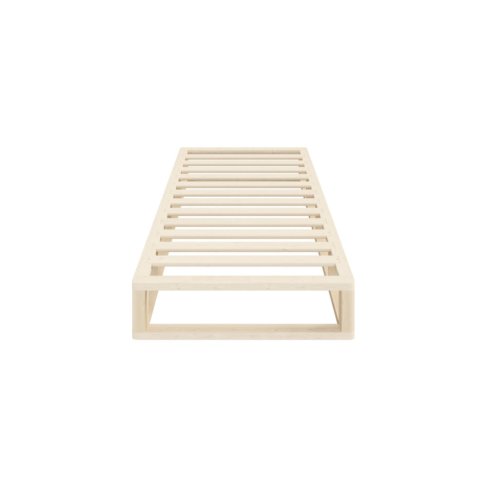 Oikiture Wooden Bed Frame Single Size Cage-like Base
