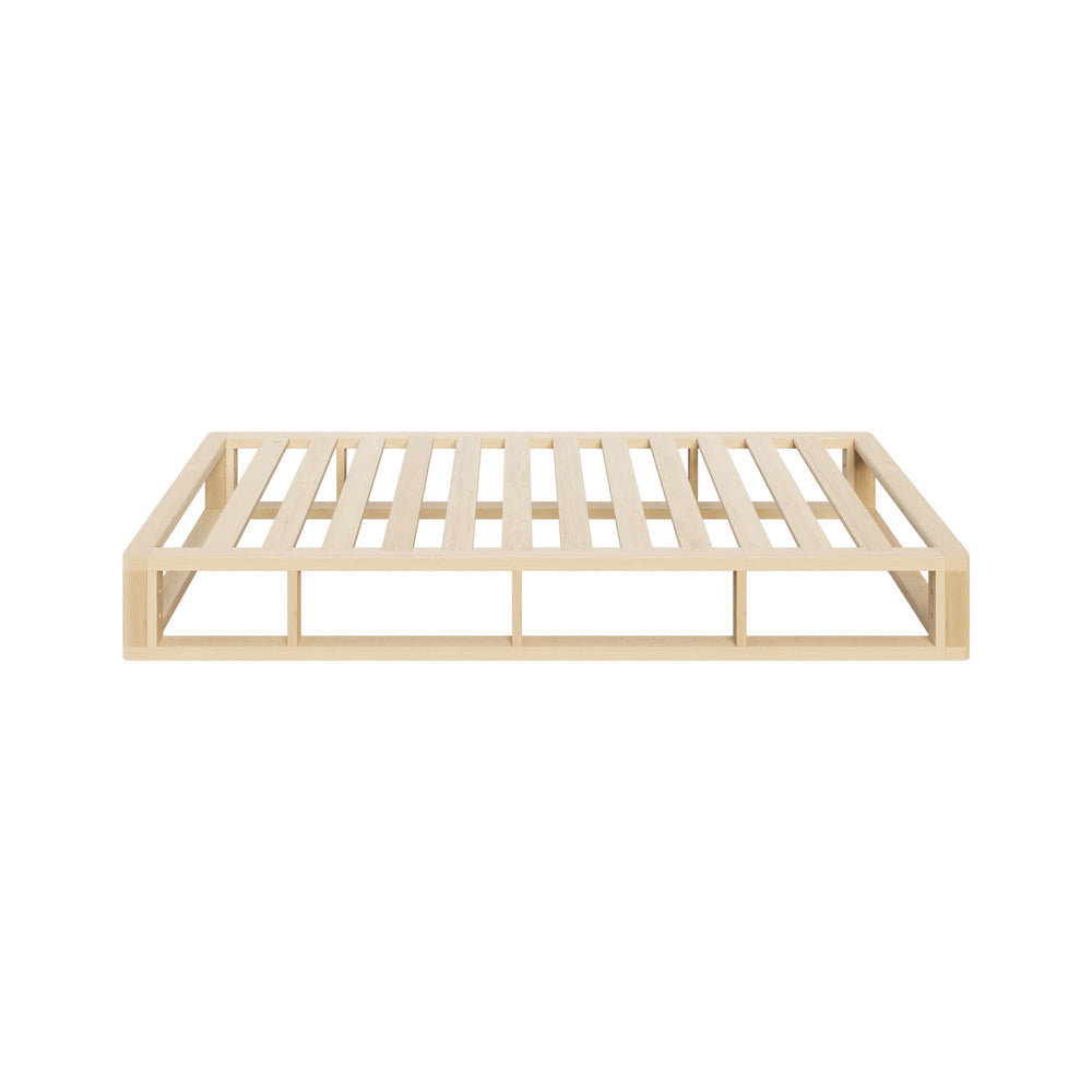 Oikiture Wooden Bed Frame Single Size Cage-like Base
