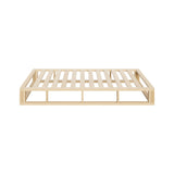 Oikiture Wooden Bed Frame Single Size Cage-like Base - Side View
