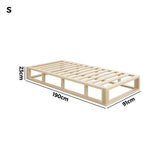 Oikiture Wooden Bed Frame Single Size Cage-like Base