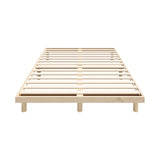 Oikiture Bed Frame Double Size Bed Base Solid Wood Slats - Low Angle