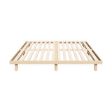 Oikiture Bed Frame Double Size Bed Base Solid Wood Slats