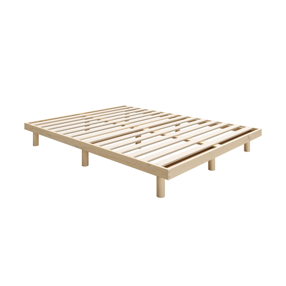Oikiture Bed Frame King Single Bed Base Solid Wood Slats