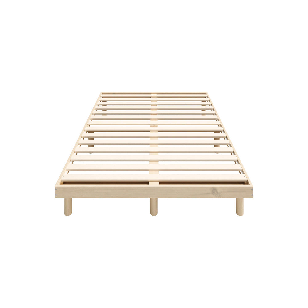 Oikiture Bed Frame King Single Bed Base Solid Wood Slats