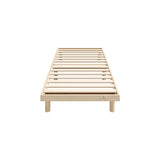 Oikiture Bed Frame Single Size Bed Base Solid Wood Slats