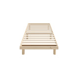 Oikiture Bed Frame Single Size Bed Base Solid Wood Slats - Side View