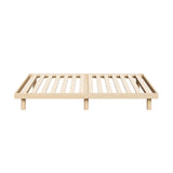 Oikiture Bed Frame Single Size Bed Base Solid Wood Slats