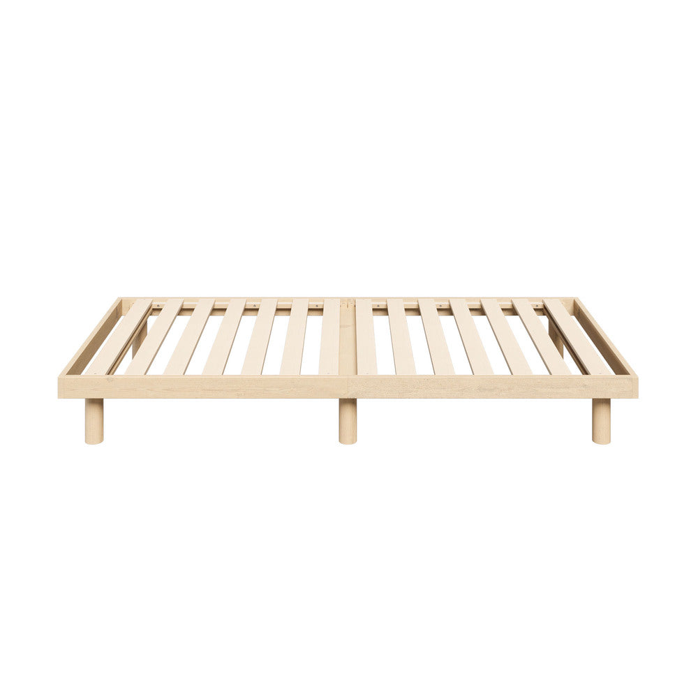 Oikiture Bed Frame Single Size Bed Base Solid Wood Slats