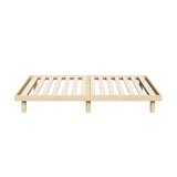 Oikiture Bed Frame Single Size Bed Base Solid Wood Slats - Rear View