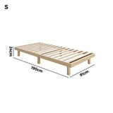 Oikiture Bed Frame Single Size Bed Base Solid Wood Slats