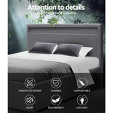 Artiss Bed Frame Double Size LED Gas Lift Grey COLE - Top-Down View