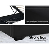 Artiss Bed Frame Queen Size LED Gas Lift Black COLE - Rear View
