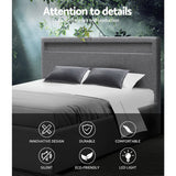 Artiss Bed Frame Queen Size LED Gas Lift Grey COLE - Top-Down View