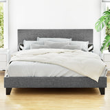 Artiss Bed Frame Double Size Grey NEO - Rear View
