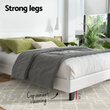Artiss Bed Frame Double Size White NEO - Top-Down View