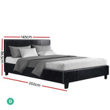 Artiss Bed Frame Double Size Black NEO - Front View