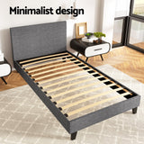 Artiss Bed Frame King Single Size Grey NEO - Top-Down View