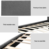 Artiss Bed Frame King Single Size Grey NEO - Rear View
