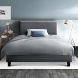 Artiss Bed Frame King Single Size Grey NEO - Close-Up Angle