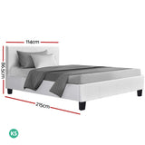 Artiss Bed Frame King Single Size White NEO - Front View