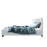 Artiss Bed Frame King Single Size White NEO - Top-Down View