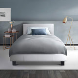 Artiss Bed Frame King Single Size White NEO - Low Angle