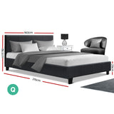 Artiss Bed Frame Queen Size Charcoal NEO - Front View