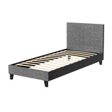 Artiss Bed Frame Single Size Grey NEO - Side View
