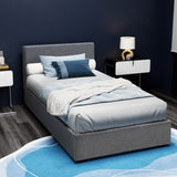 Artiss Bed Frame King Single Size Gas Lift Grey NINO - Front View