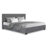Artiss Bed Frame Queen Size Gas Lift Grey NINO - Low Angle