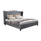 Artiss Bed Frame Double Size Grey PIER - Low Angle